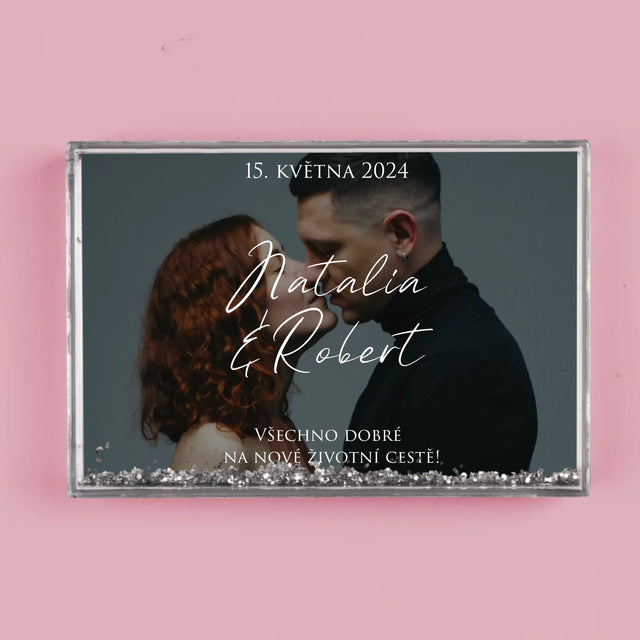 Fotka S Textem: Svatební Fotka Přání - Sněžící Fotorámeček