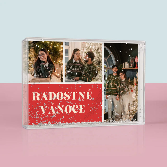 Fotokoláž: Vánoční Fotky - Sněžící Fotorámeček