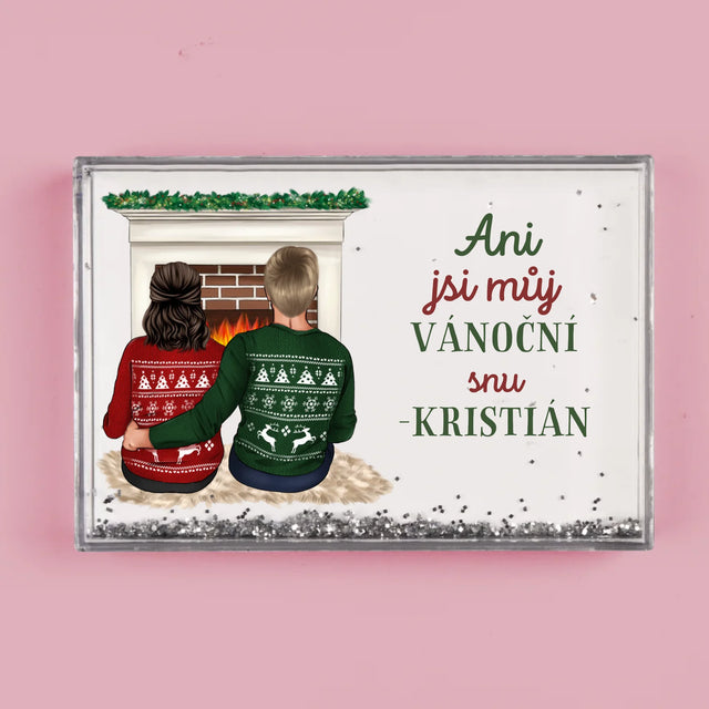 Designér Postav: Vánoční Pár - Sněžící Fotorámeček