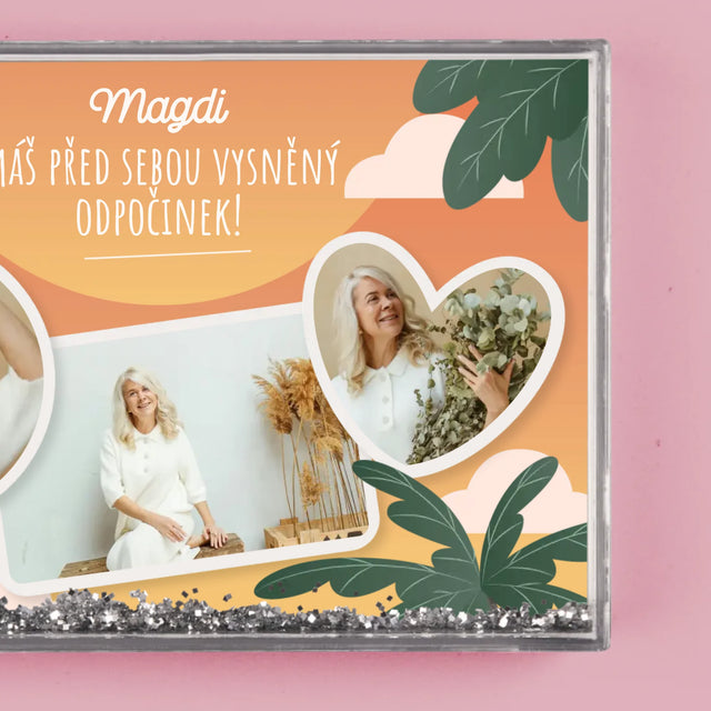 Fotokoláž: Vysněný Odpočinek - Sněžící Fotorámeček