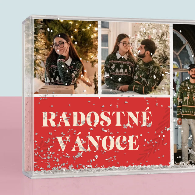 Fotokoláž: Vánoční Fotky - Sněžící Fotorámeček