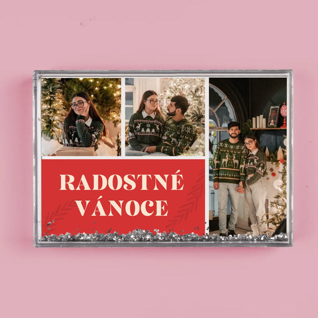 Fotokoláž: Vánoční Fotky - Sněžící Fotorámeček