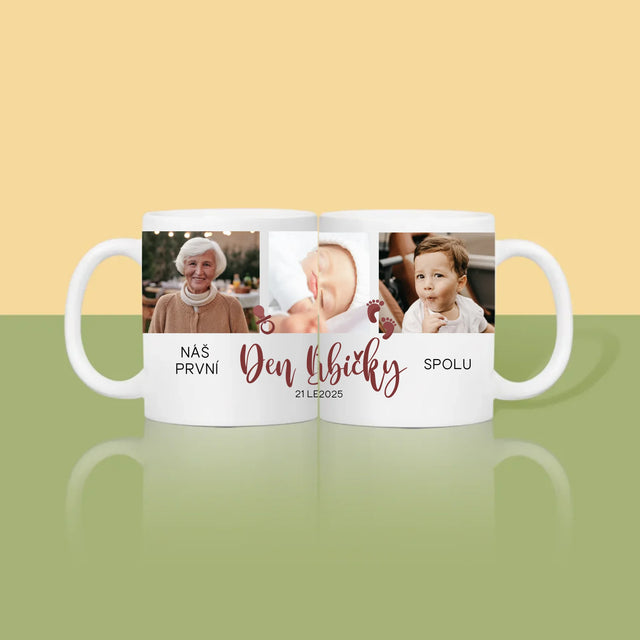 Fotokoláž: Babiččin první den - hrnek s potiskem | CZ