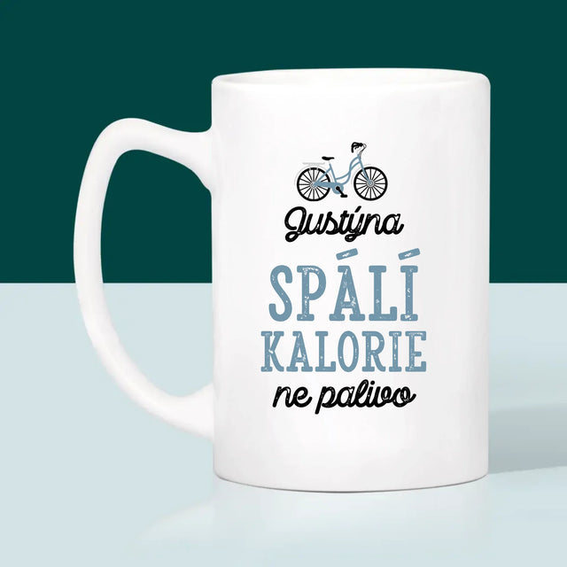 Fotokoláž: Spaluje kalorie, ne palivo - hrnek s potiskem | CZ
