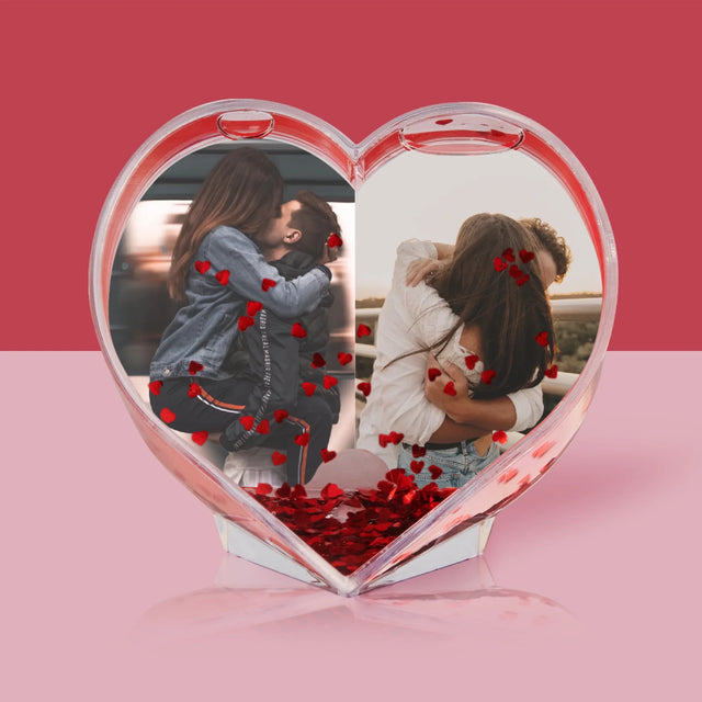 Fotokoláž: 2 Fotky - Sněhová Koule - Srdce