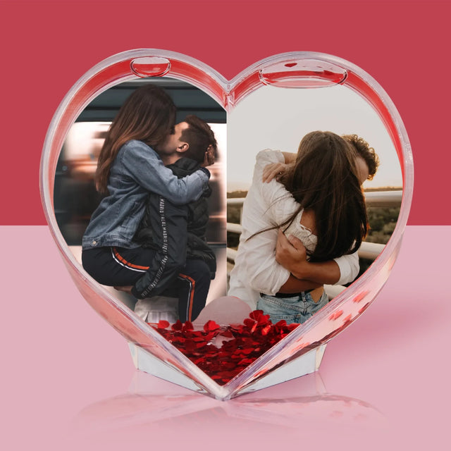 Fotokoláž: 2 Fotky - Sněhová Koule - Srdce