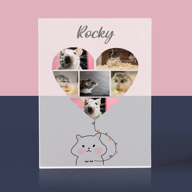 Fotokoláž: Křeček  - Akrylový Blok