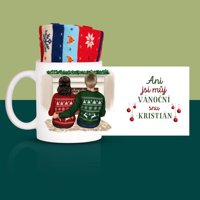 Designér Postav: Vánoční Pár - Zimní Ponožky V Hrnku