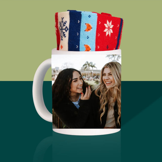 Fotokoláž: Spolu Nejlíp - Zimní Ponožky V Hrnku