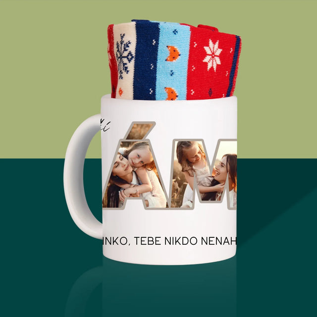 Slovo Z Fotek: Nejlepší Máma Na Světě Fotografie - Zimní Ponožky V Hrnku