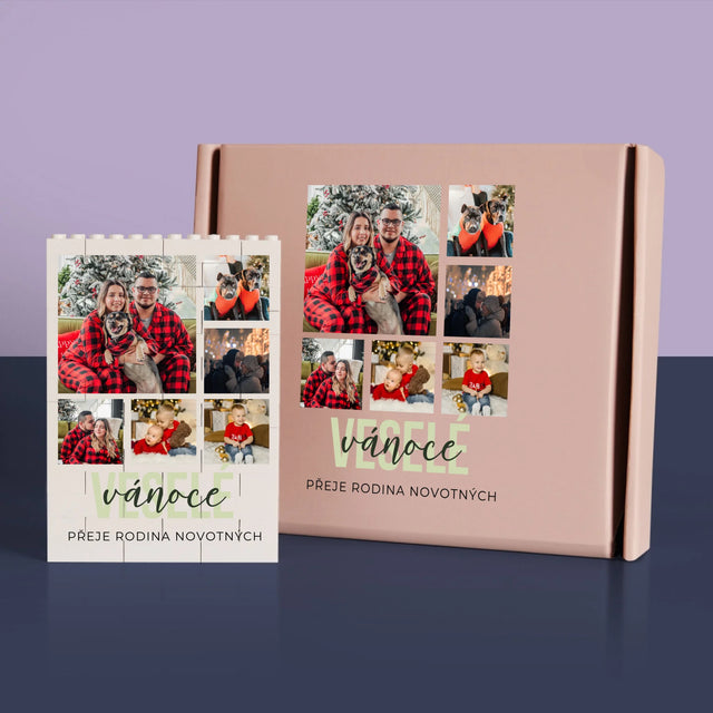 Fotokoláž: Veselé Vánoce - Kostky Lego 