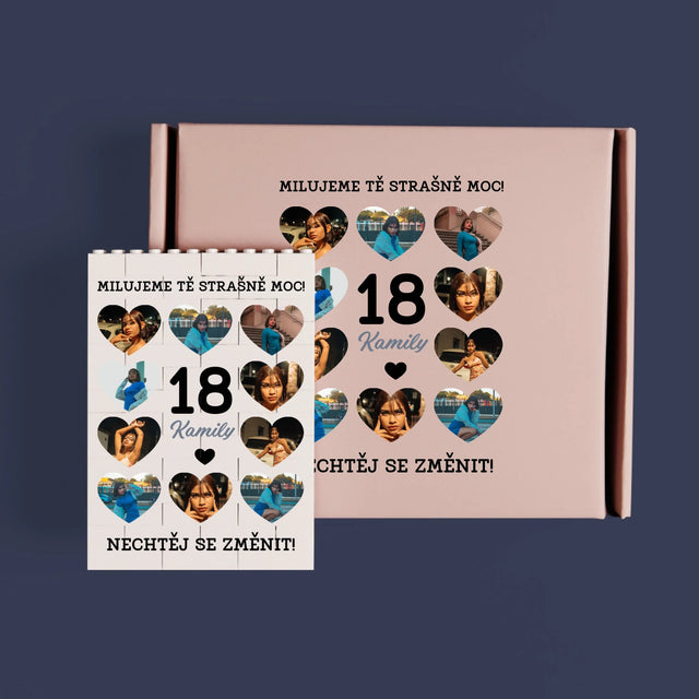 Fotokoláž: 18 Srdce - Kostky Lego 