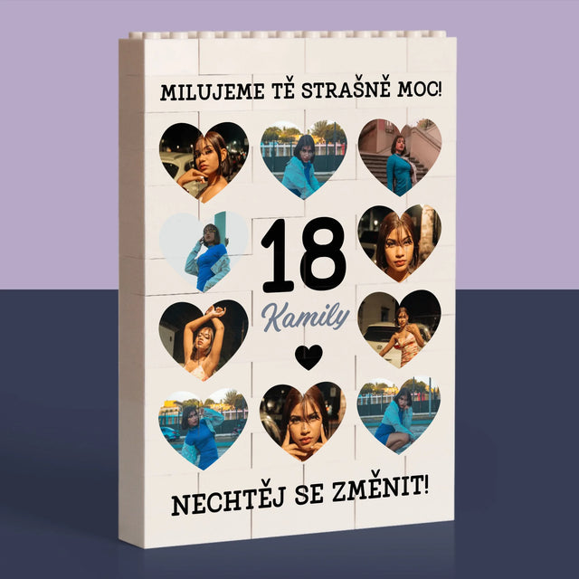 Fotokoláž: 18 Srdce - Kostky Lego 