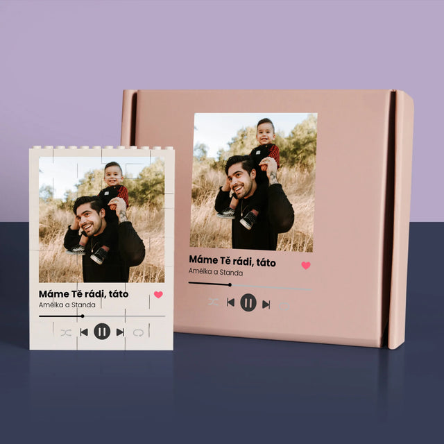 Fotka S Textem: Nejúžasnější Táta Na Světě - Kostky Lego 