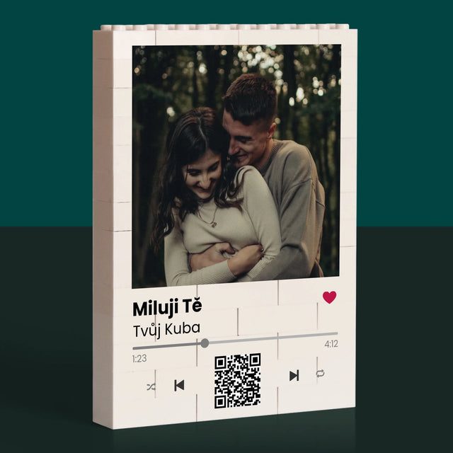 Fotka S Textem: Spotify S Kódem Qr - Kostky Lego 