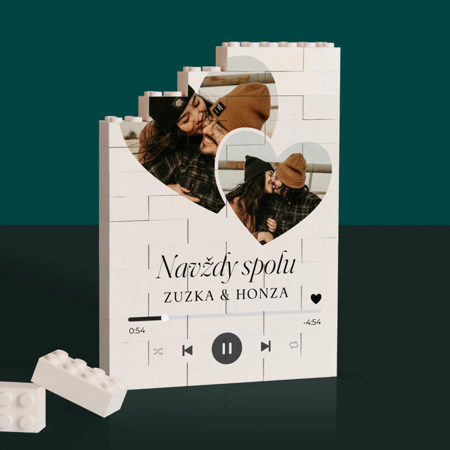 Fotokoláž: Spotify Srdce - Kostky Lego 