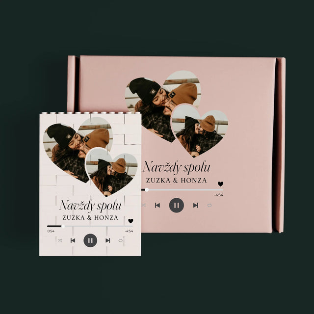 Fotokoláž: Spotify Srdce - Kostky Lego 
