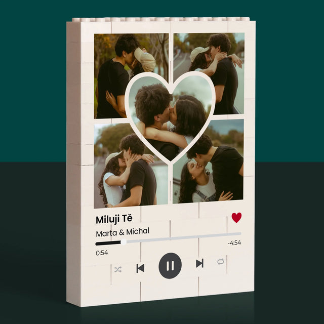 Fotokoláž: Spotify Fotografie Srdce - Kostky Lego 