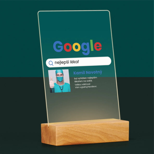 Fotka A Textem: Nejlepší Lékař Výsledek Google - Tisk Na Akrylovém Skle