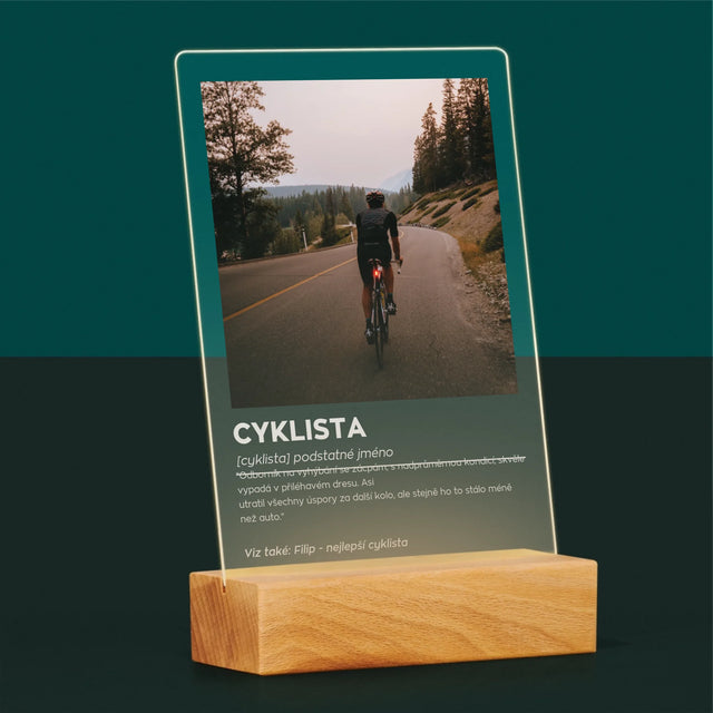 Fotka S Textem: Cyklista Definice - Tisk Na Akrylovém Skle