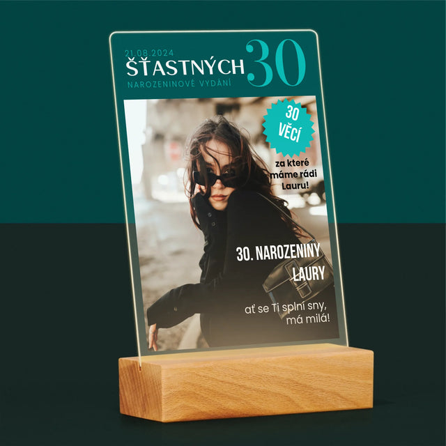 Obálka Časopisu: Šťastných 30 - Tisk Na Akrylovém Skle