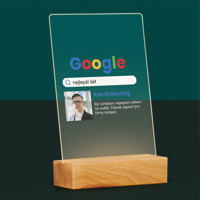 Fotka A Textem: Nejlepší Šéf Výsledek Google - Tisk Na Akrylovém Skle