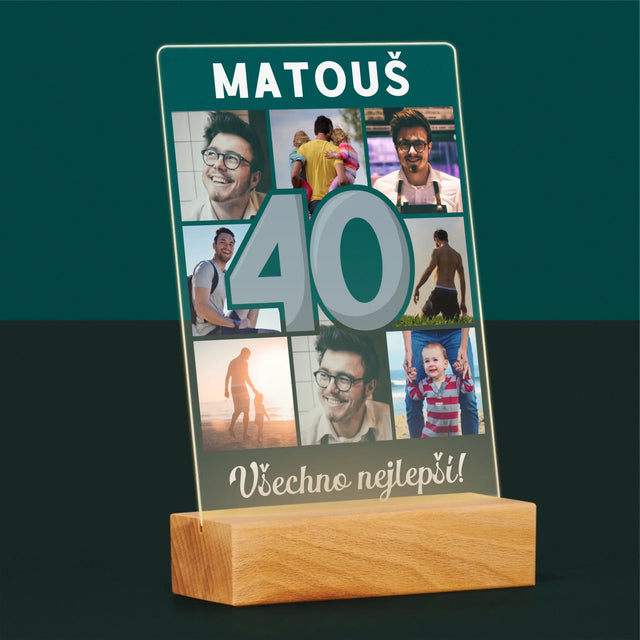 Fotokoláž: 40 Let - Tisk Na Akrylovém Skle