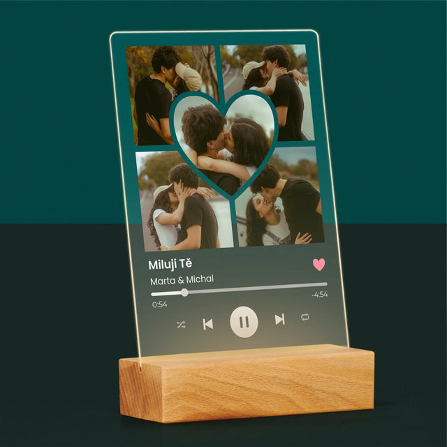 Fotokoláž: Spotify Fotografie Srdce - Tisk Na Akrylovém Skle