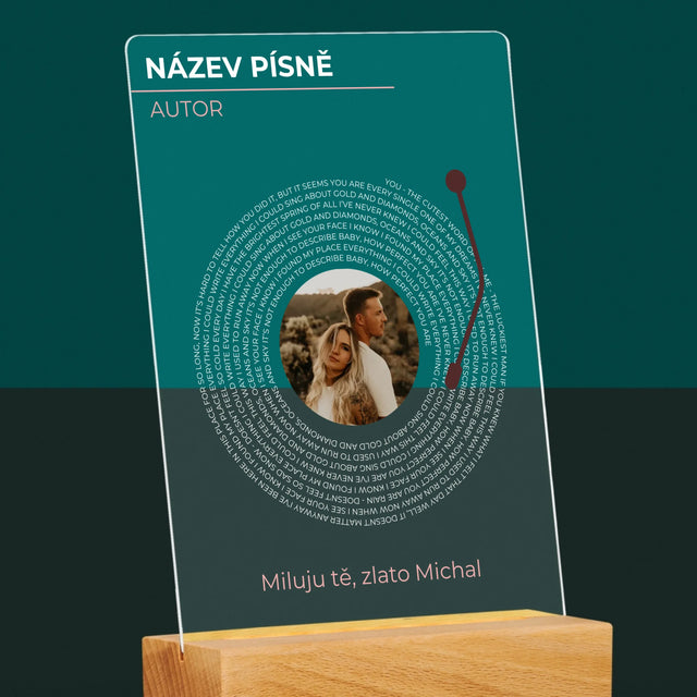 Fotka A Textem: Naše Píseň Na Lp - Tisk Na Akrylovém Skle