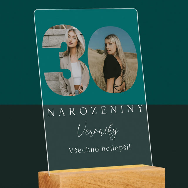 Slovo Z Fotek: 30. Narozeniny Podpis - Tisk Na Akrylovém Skle