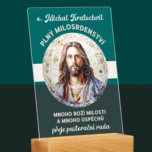 Jméno A Nápis: Důstojný Pán Plný Milosrdenství - Tisk Na Akrylovém Skle