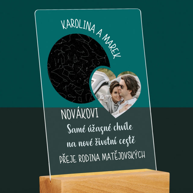 Hvězdná Mapa: Nová Životní Cesta Svatba - Tisk Na Akrylovém Skle