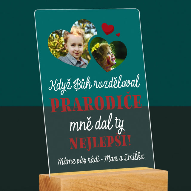 Fotokoláž: Když Bůh Rozděloval Prarodiče - Tisk Na Akrylovém Skle