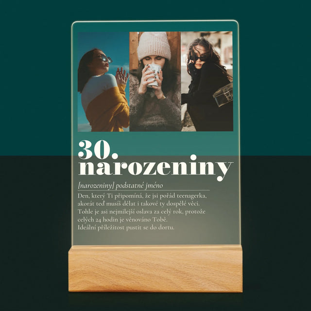 Fotokoláž: 30. Narozeniny Definice - Tisk Na Akrylovém Skle