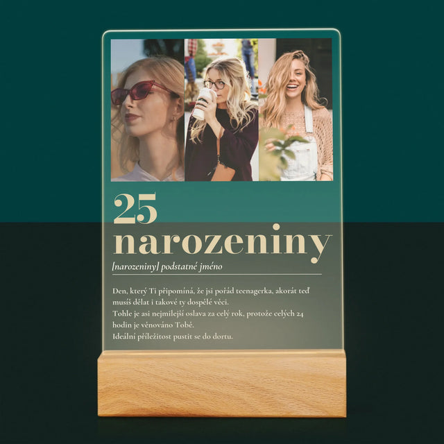 Fotokoláž: 25. Narozeniny Definice - Tisk Na Akrylovém Skle