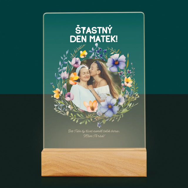 Fotka A Textem: Šťastný Den Matek - Tisk Na Akrylovém Skle