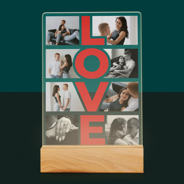 Fotokoláž: Slovo Love - Tisk Na Akrylovém Skle