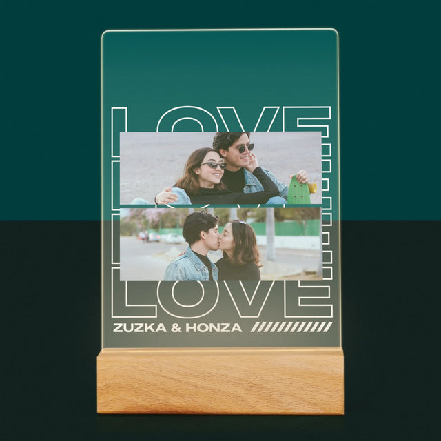 Fotokoláž: Se Slovem Love - Tisk Na Akrylovém Skle
