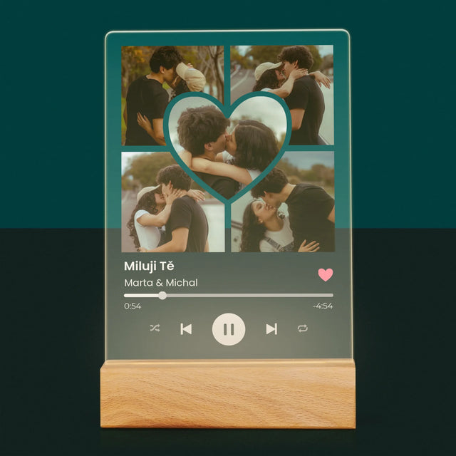 Fotokoláž: Spotify Fotografie Srdce - Tisk Na Akrylovém Skle
