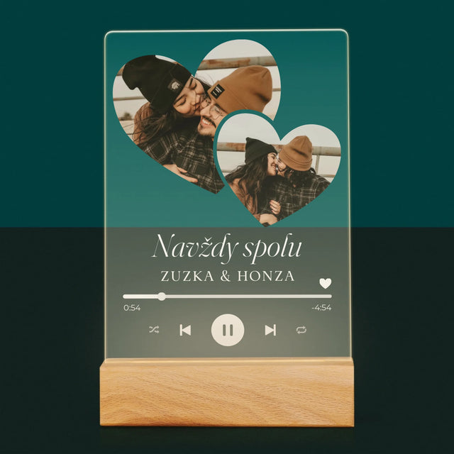 Fotokoláž: Spotify Srdce - Tisk Na Akrylovém Skle