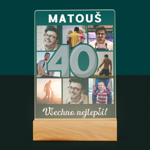 Fotokoláž: 40 Let - Tisk Na Akrylovém Skle