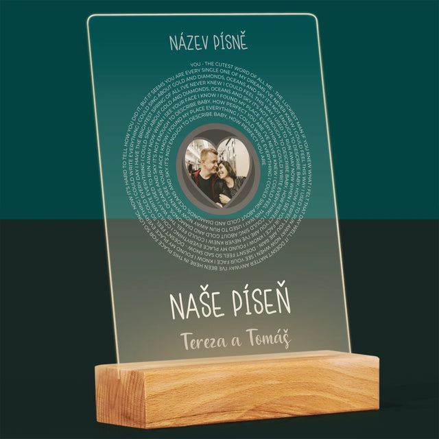 Fotka A Textem: Naše Píseň - Tisk Na Akrylovém Skle