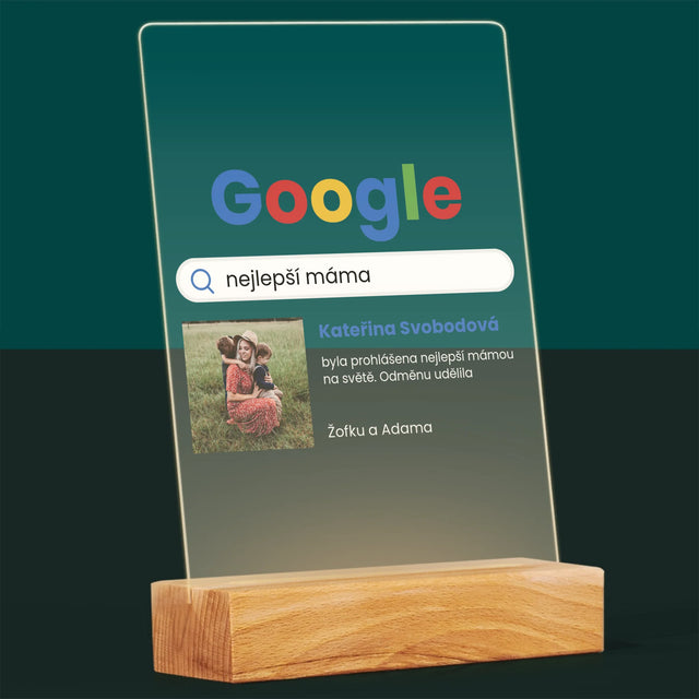 Fotka A Textem: Nejlepší Máma Výsledek Google - Tisk Na Akrylovém Skle