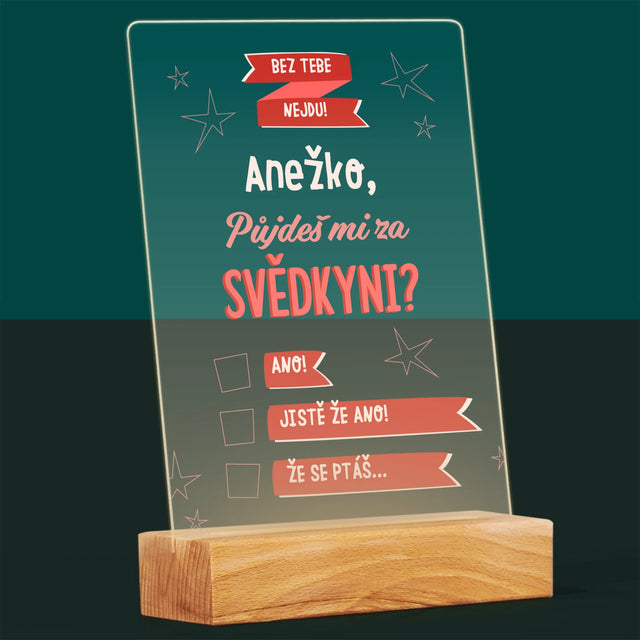Jméno A Nápis: Bez Tebe Nejdu - Tisk Na Akrylovém Skle