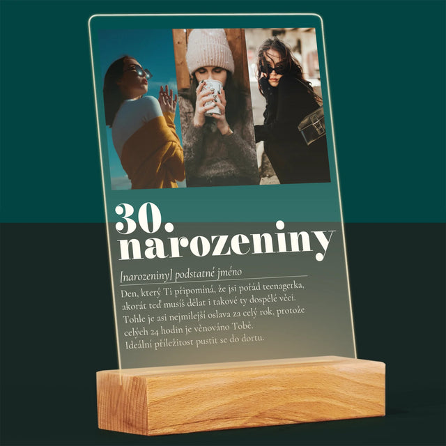 Fotokoláž: 30. Narozeniny Definice - Tisk Na Akrylovém Skle