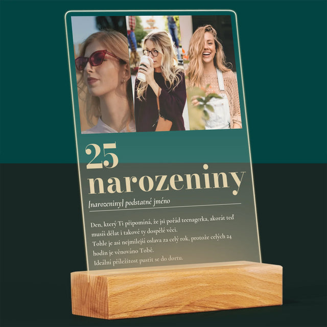 Fotokoláž: 25. Narozeniny Definice - Tisk Na Akrylovém Skle