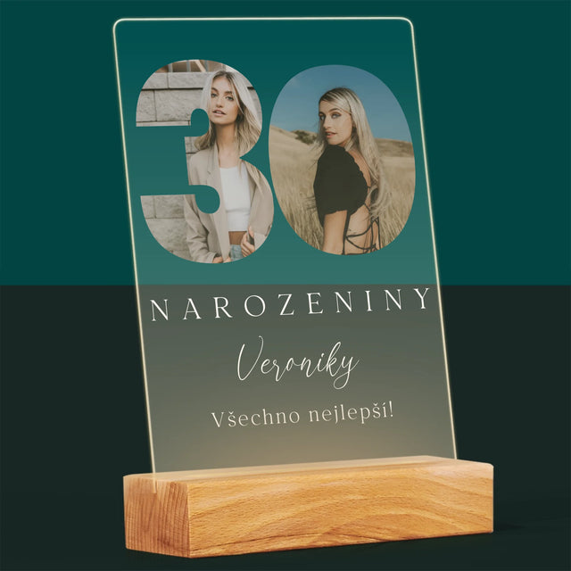 Slovo Z Fotek: 30. Narozeniny Podpis - Tisk Na Akrylovém Skle