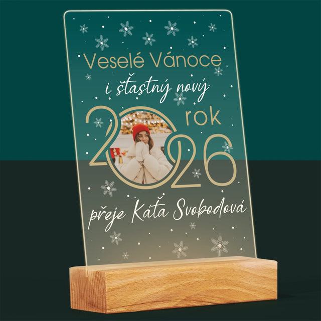 Fotokoláž: Šťastný Nový Rok - Tisk Na Akrylovém Skle