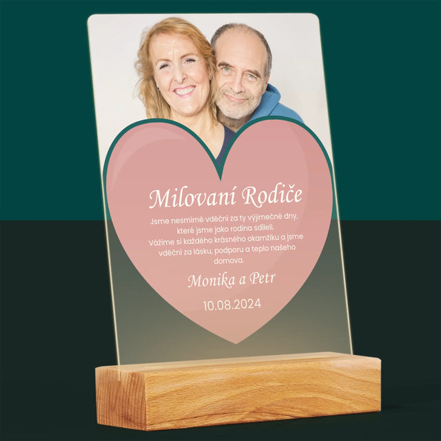 Fotka S Textem: Milovaní Rodiče - Tisk Na Akrylovém Skle