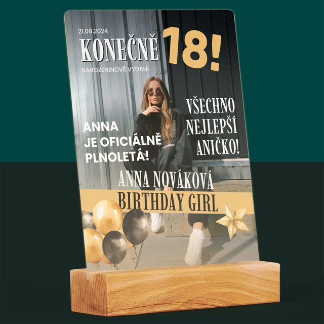 Obálka Časopisu: Konečně 18 - Tisk Na Akrylovém Skle
